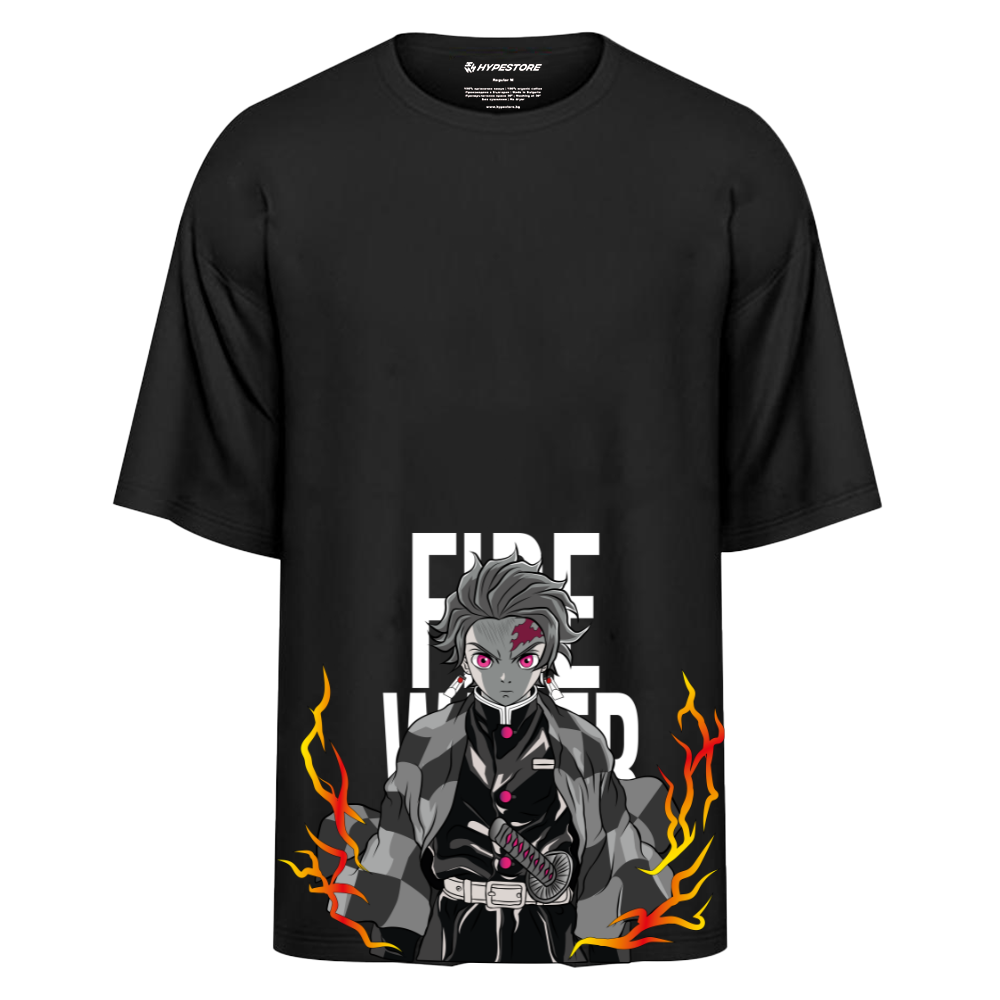 TANJIRO FIRE OVERSIZE T-SHIRT - DEMON SLAYER
