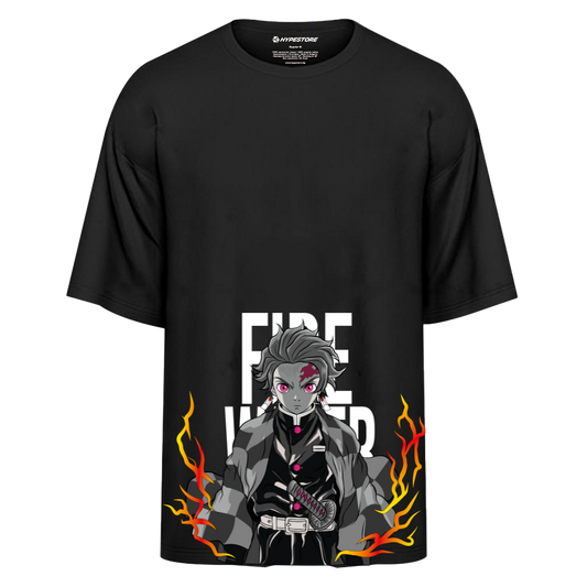 TANJIRO FIRE OVERSIZE T-SHIRT - DEMON SLAYER