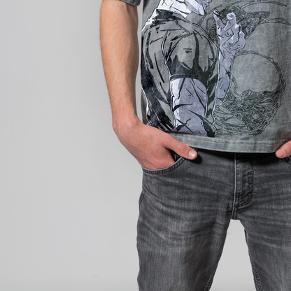 GOJO GRAY OVERSIZE T-SHIRT - JUJUTSU KAISEN