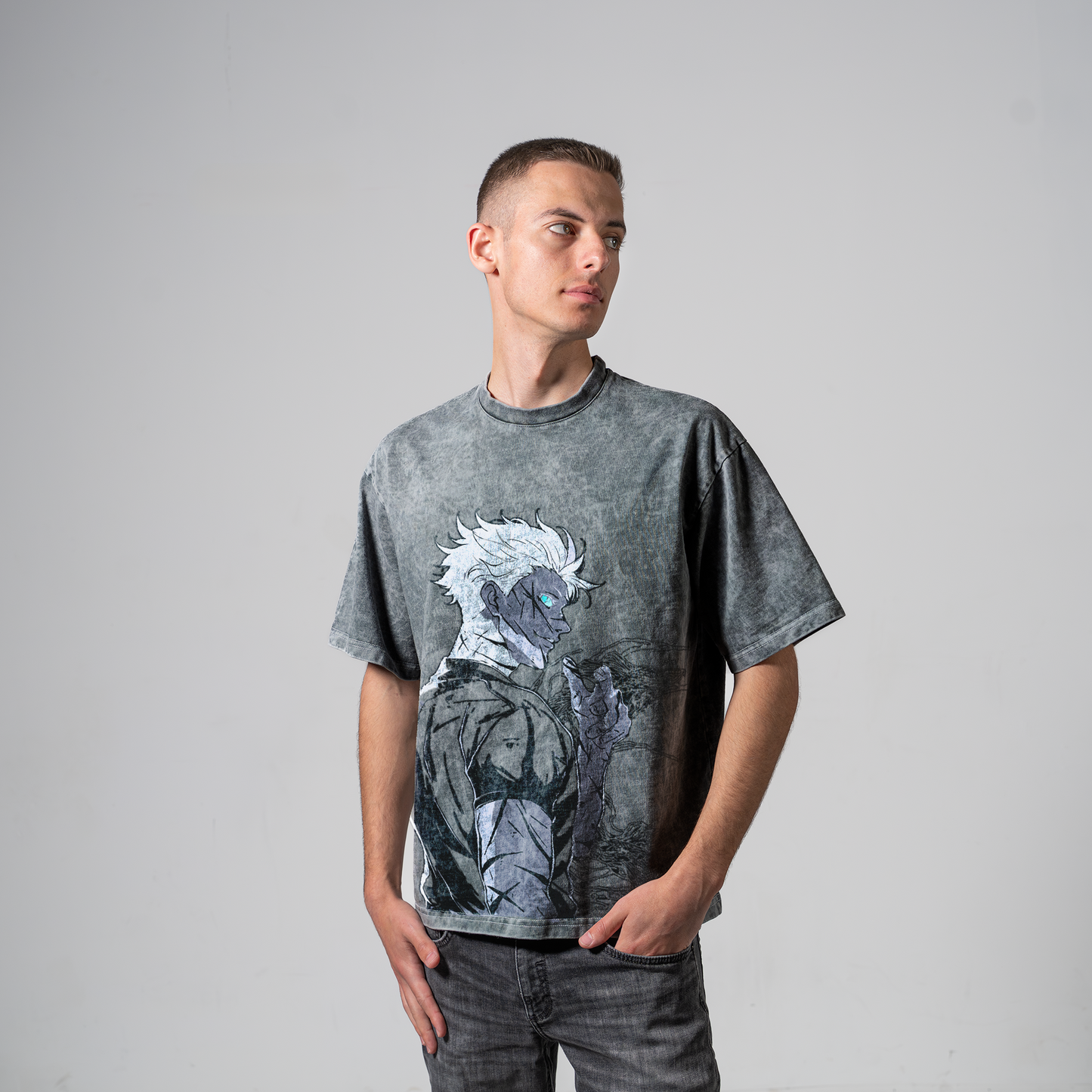 GOJO GRAY OVERSIZE T-SHIRT - JUJUTSU KAISEN